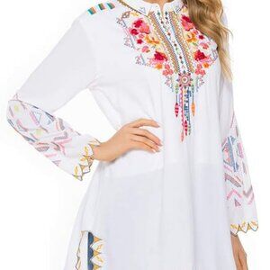 Gorgeous White Embroidered Tunic